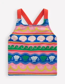 Boden Maillots & Tenues De Plage|Ensembles Assortis-Top de tankini croisé dans le dos Rayé coquillage multi