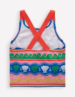 Boden Maillots & Tenues De Plage|Ensembles Assortis-Top de tankini croisé dans le dos Rayé coquillage multi