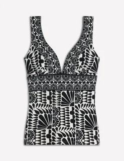 Boden Bikinis|Maillots De Bain-Top de tankini Porto Noir, motif Geo Stamp