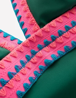 Boden Bikinis|Maillots De Bain-Top de tankini Porto Vert mangrove, broderie