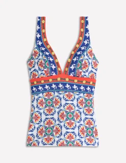 Boden Bikinis|Maillots De Bain-Top de tankini Porto Multi, motif Ornamental Treillis