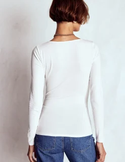 Boden Tenues De Travail|Tops & T-Shirts-Top double épaisseur à col carré Blanc