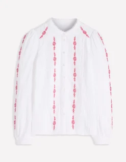 Boden Chemises & Blouses|Tops & T-Shirts-Top double-étoffe Rhea à détails Motif floral Winter Blush blanc