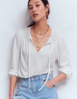 Boden Tops & T-Shirts-Top Edi à détails dentelle Blanc