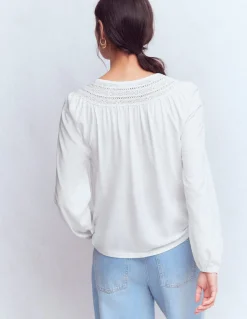 Boden Tops & T-Shirts-Top Edi à détails dentelle Blanc