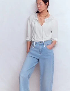 Boden Tops & T-Shirts-Top Edi à détails dentelle Blanc