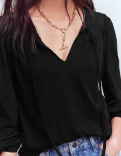 Boden Tops & T-Shirts-Top Edi à détails dentelle Noir