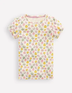 Boden Tops & T-Shirts-Top en pointelle à manches courtes Motif Spaced Rosa ivoire