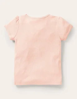 Boden Tops & T-Shirts-Top en pointelle à manches courtes Broderie rose