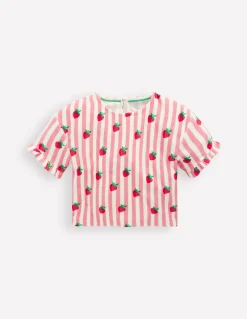 Boden Tops & T-Shirts|Ensembles Assortis-Top en éponge à emmanchures basses Rayé fraise blush
