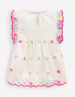 Boden Tops & T-Shirts-Top en tissu mélangé à broderie anglaise Lait de coco