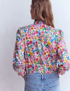 Boden Chemises & Blouses|Tops & T-Shirts-Top Esme à smocks et volants Multi, motif Blossoming Garden