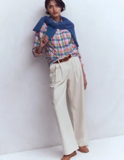 Boden Chemises & Blouses|Tops & T-Shirts-Top Esme à smocks et volants Carreaux multi