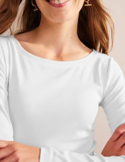 Boden Tops & T-Shirts-Top essentiel à col bateau en jersey Blanc