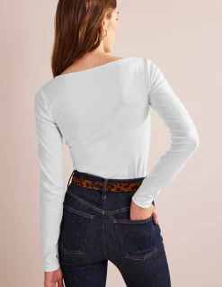 Boden Tops & T-Shirts-Top essentiel à col bateau en jersey Blanc