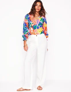 Boden Chemises & Blouses|Tops & T-Shirts-Top Evie double-étoffe Multi, motif Foliage Twirl