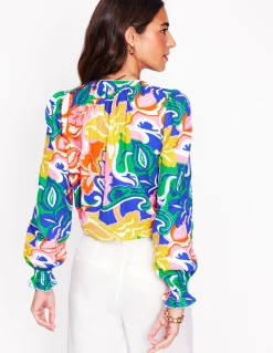 Boden Chemises & Blouses|Tops & T-Shirts-Top Evie double-étoffe Multi, motif Foliage Twirl