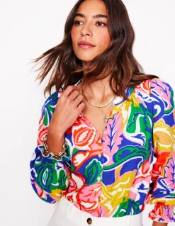 Boden Chemises & Blouses|Tops & T-Shirts-Top Evie double-étoffe Multi, motif Foliage Twirl