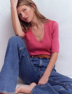 Boden Tops & T-Shirts-Top Lyla à col V et smocks Malaga