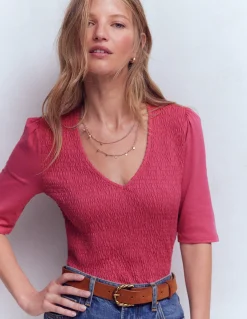 Boden Tops & T-Shirts-Top Lyla à col V et smocks Malaga