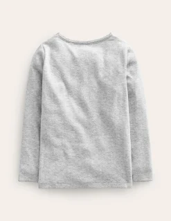 Boden Tops & T-Shirts-Top manches longues en pointelle Gris