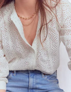 Boden Chemises & Blouses|Tops & T-Shirts-Top Rhea à détails en broderie anglaise Broderie anglaise florale blanche