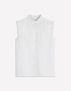 Boden Chemises & Blouses|Tops & T-Shirts-Top sans manches Isabel en lin Blanc