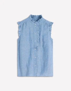 Boden Chemises & Blouses|Tops & T-Shirts-Top sans manches Isabel en lin Bleu chambray