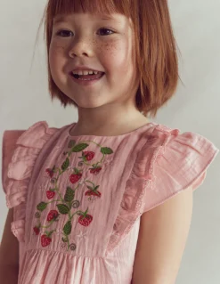 Boden Tops & T-Shirts|Ensembles Assortis-Top tissé et brodé à volants Fraises lotus