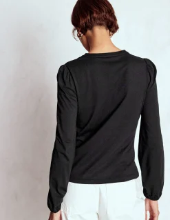 Boden Tops & T-Shirts-Top ultra-doux à col cranté Noir