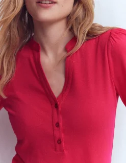 Boden Tops & T-Shirts-Top ultra-doux à col tunisien ouvert Grenade