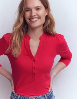 Boden Tops & T-Shirts-Top ultra-doux à col tunisien ouvert Grenade