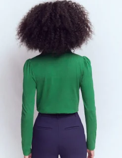 Boden Tenues De Travail|Tops & T-Shirts-Top ultra-doux à col zippé Vert frais