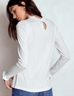 Boden Tops & T-Shirts-Top volanté ultra-doux Blanc