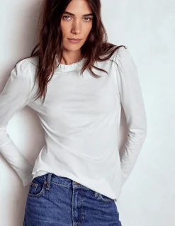 Boden Tops & T-Shirts-Top volanté ultra-doux Blanc