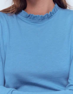 Boden Tops & T-Shirts-Top volanté ultra-doux Bleu capitaine