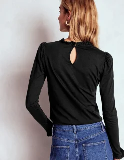 Boden Tops & T-Shirts-Top volanté ultra-doux Noir