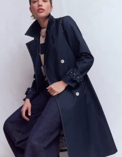 Boden Manteaux & Vestes-Trench croisé Bleu marine