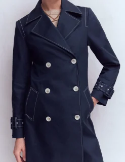 Boden Manteaux & Vestes-Trench croisé Bleu marine