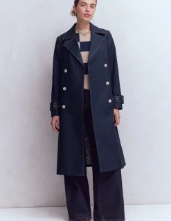 Boden Manteaux & Vestes-Trench croisé Bleu marine