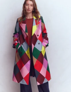 Boden Manteaux & Vestes-Trench croisé Losanges géants multi