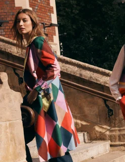 Boden Manteaux & Vestes-Trench croisé Losanges géants multi