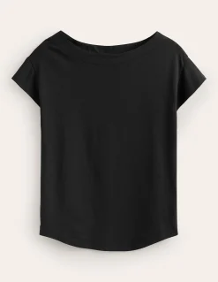 Boden Tops & T-Shirts-T-shirt à col bateau ultra-doux Noir