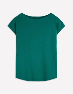 Boden Tops & T-Shirts-T-shirt à col bateau ultra-doux Bleu sarcelle profond