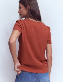 Boden Tops & T-Shirts-T-shirt à détails métallisés Marron châtaigne grillée