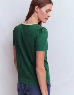 Boden Tops & T-Shirts-T-shirt à détails métallisés Vert trekking