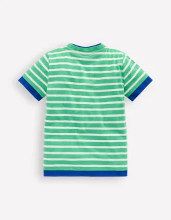 Boden Tops & T-Shirts-T-shirt à effet superposé Vert petit pois/ivoire