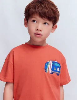 Boden Tops & T-Shirts-T-shirt à imprimé recto verso Camping-car terre de Sienne brûlée