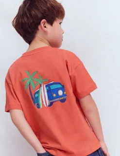 Boden Tops & T-Shirts-T-shirt à imprimé recto verso Camping-car terre de Sienne brûlée