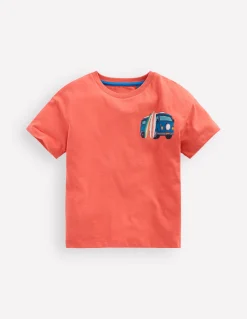 Boden Tops & T-Shirts-T-shirt à imprimé recto verso Camping-car terre de Sienne brûlée